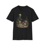 Alien Walking a Pittie T-shirt